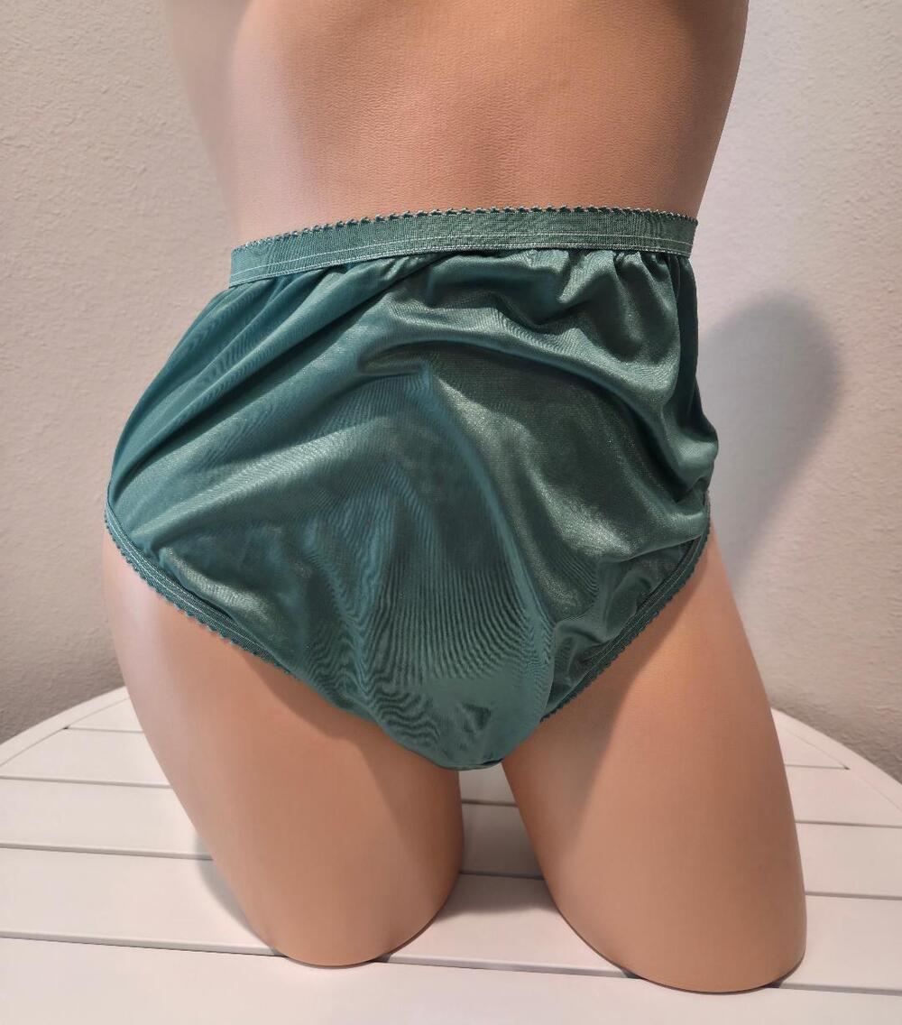 Shadowline 17842 Women's Hi Cut Panty Nylon Brief Full Coverage Forest Green